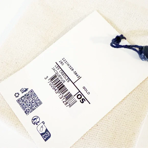 NEW Jacquemus Gold Cursive Script Logo Open Large Hoop Earrings $350 MSRP - Picture 10 of 12